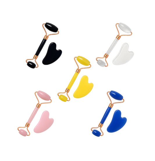 Hydrinity Jade Facial Massage Roller + Gua Sha Set